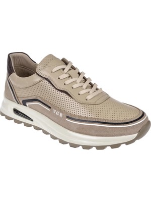 Voyager Hakiki Deri Yazlık Erkek Spor Ayakkabı Sneaker VOY-684 Bej
