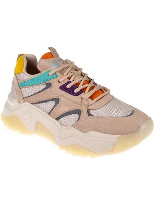 Pullman Kadın Spor Ayakkabı Sneaker SMS-65142 Bej Multi