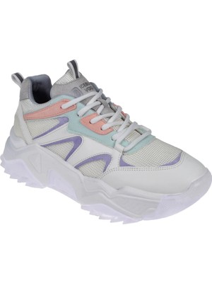 Pullman Kadın Spor Ayakkabı Sneaker SMS-65142 Beyaz Multi