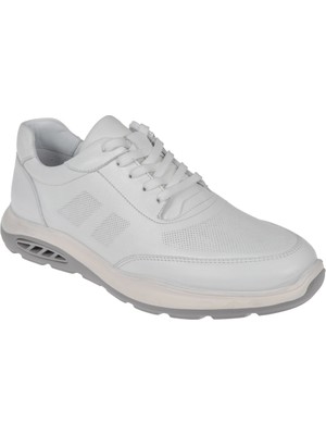 Pullman Hakiki Deri Erkek Spor Ayakkabı Sneaker MOD-5825 Beyaz