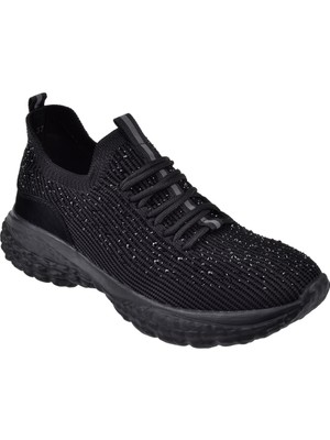 Guja Taşlı Triko Kadın Spor Ayakkabı Sneaker GJ-320 Siyah