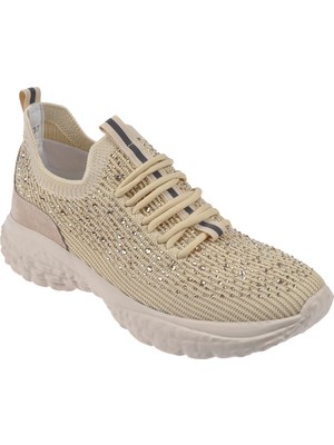 Guja Taşlı Triko Kadın Spor Ayakkabı Sneaker GJ-320 Bej