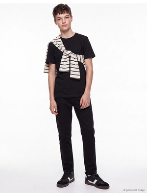 Lc Waikiki Yeni Sezon Siyah Slim Fit Erkek Çocuk Gabardin Pantolon