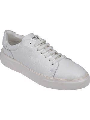 Lufian Hakiki Deri Erkek Spor Ayakkabı Sneaker Luf-Tommy Beyaz