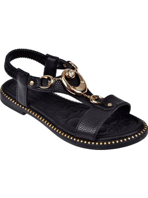 Castle Black Comfort Kadın Sandalet CB-35307 Siyah