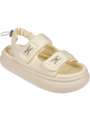 Guja Comfort Cırtlı Kadın Sandalet GJ-413-1 Bej