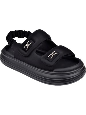 Guja Comfort Cırtlı Kadın Sandalet GJ-413-1 Siyah