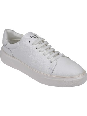 Lufian Hakiki Deri Erkek Spor Ayakkabı Sneaker Luf-Tommy Beyaz