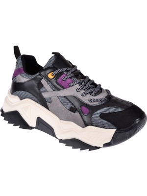 Sms Kadın Spor Ayakkabı Sneaker SMS-65137 Siyah Mor