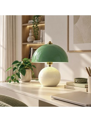 Homing Blush Mint Yeşili Krem Modern Abajur