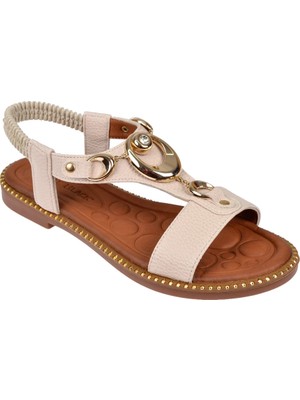 Castle Black Comfort Kadın Sandalet CB-35307 Bej