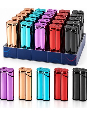 Store 25 Adet Metalik Renkli Rüzgar Pürmüz Çakmak