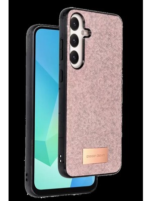 Bezos Onegif Samsung Galaxy A26 Uyumlu Bright Simli Kapak - Pembe