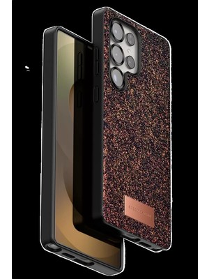 Bezos Onegif Samsung Galaxy S25 Ultra Uyumlu Bright Simli Kapak - Derin Mor