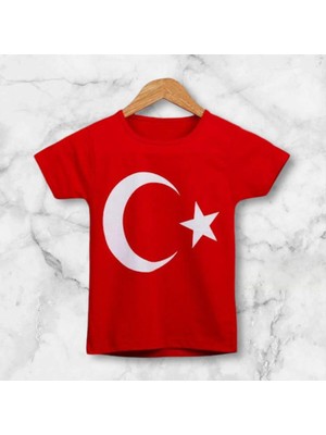 Butik Bayrak Baskılı Çocuk Tişört
