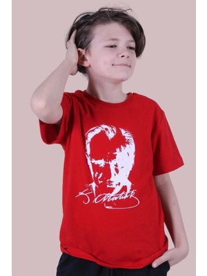 Panio Kids Imzalı Atatürk Baskılı Unisexs T-Shırt