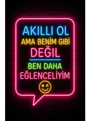 Lucena Neon Espirili Duvar Tablosu Metal Dekoratif Komik Yazılı Modern Duvar Dekoru 15X20 cm