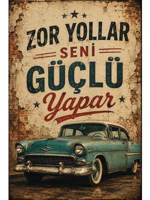 Lucena Retro Motivasyon Yazılı Metal Duvar Tablosu Dekoratif Poster 15X20 cm