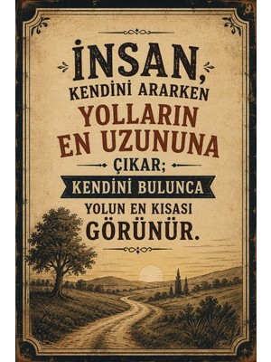 Lucena Retro Edebi Söz Metal Duvar Tablosu Vintage Dekoratif Motivasyon Yazılı Duvar Panosu 45 15X20 cm
