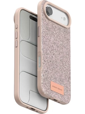Bezos Onegif Apple iPhone 17 Air Uyumlu Bright Simli Kapak - Pembe