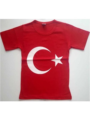 Deros 5-16 Yaş Ay Yıldızlı Bayrak T-Shirt