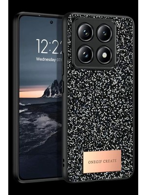 Bezos Onegif Xiaomi Mi 14T Pro Uyumlu Bright Simli Kapak - Siyah