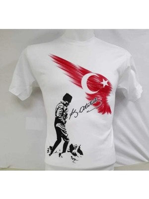Bluemoor Unısex Çocuk Kısa Kol Atatürk Baskılı T-Shırt