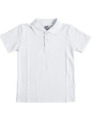 Alme Beyaz Kısa Kol 6-16 Yaş Çocuk Okul Lakos Tişört/t-Shirt - 80238-BEYAZ