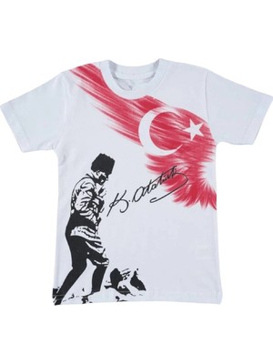 Lollico Bayraklı ve Atatürk Baskılı T-Shirt