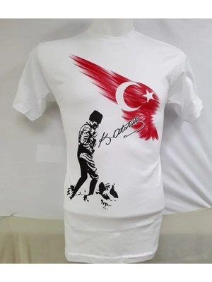 Şeker Çocuk Unısex Siyah Atatürk Baskılı T-Shirt