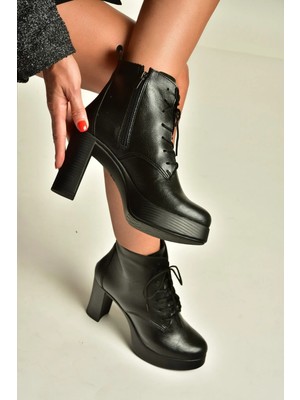 Fox Shoes Z996251309 Siyah Kalın Topuklu Kadın Bot