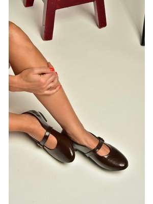 Fox Shoes Z820655260 Kahverengi Rustik Kadın Babet