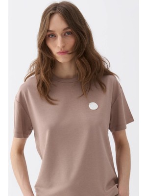 Nocturne Minimalist Oversize Kadın T-Shirt - Kısa Kol - Günlük