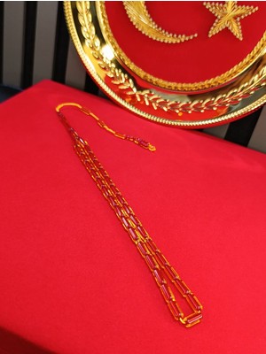 Anemore Collection Ithal Toz Kehribar Tesbih Kesme Kesim Sarı