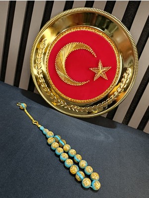 Anemore Collection Altın Varaklı Tesbih Maskot Efe Bilek Boy 14MM