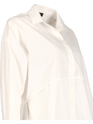 Ysatis Minimalist Oversize Uzun Kol Gömlek Yaka Kadın Gömlek