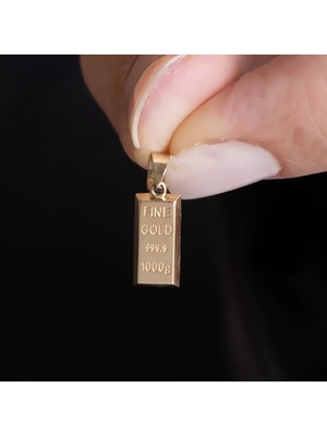 Bayar Gold 14 Ayar Altın Külçe Kolye Ucu 1,30 mm