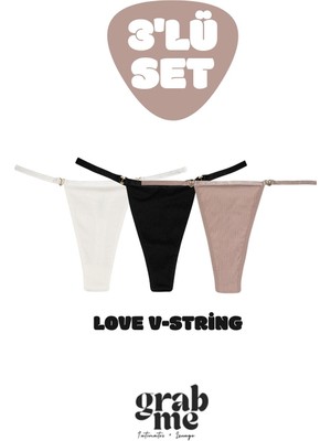 Grab Me Love V-String - 3'lü Set