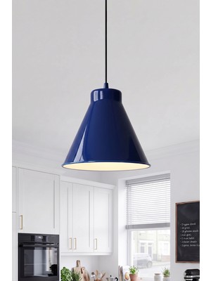 Marrien Liva Bohem Lacivert Metal Sarkıt (20 Cm) Yemek Masası Üstü Avize Mutfak & Salon Aydınlatması