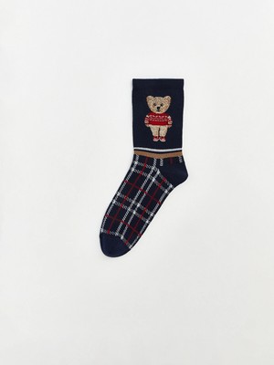 Lc Waikiki Yeni Sezon Teddy Ayı Baskılı Kadın Soket Çorap