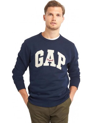 Gap 852079 Gap Original Arch Crew Sweat Lacivert Erkek Sweatshirt