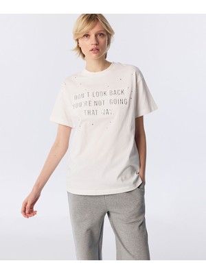 Twist Slogan ve Trok Baskılı Tişört TW6260070212018