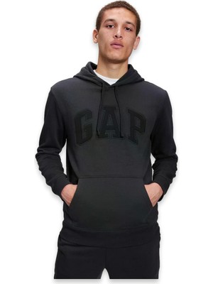 Gap 867073 V-Heritage Logo Po Sweat Siyah Unisex Sweatshirt