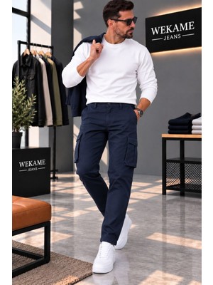 Wkm Erkek Gabardin Slim Fit Kargo Pantolon