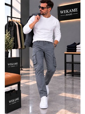 Wkm Erkek Gabardin Slim Fit Kargo Pantolon