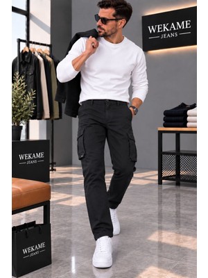 Wkm Erkek Gabardin Slim Fit Kargo Pantolon