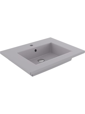 Bocchı Milano Etejerli Lavabo 60 cm (Mat Gri)