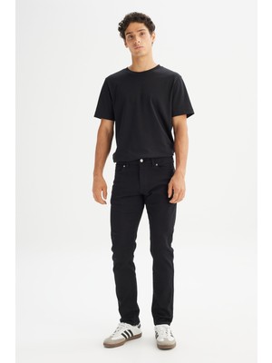 Lee Erkek Dar Kesim Pamuklu Esnek Denim Jean Siyah Pantolon -L72A