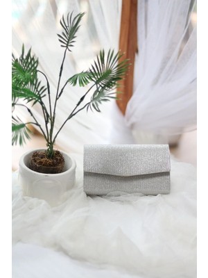 Moom Bag Kadın Simli Silver Mini Kutu Omuz Çantası