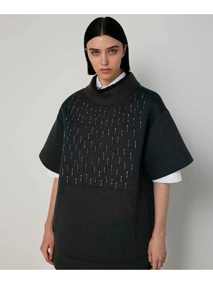 Machka Işlemeli Oversıze Sweatshırt MW6250091001036